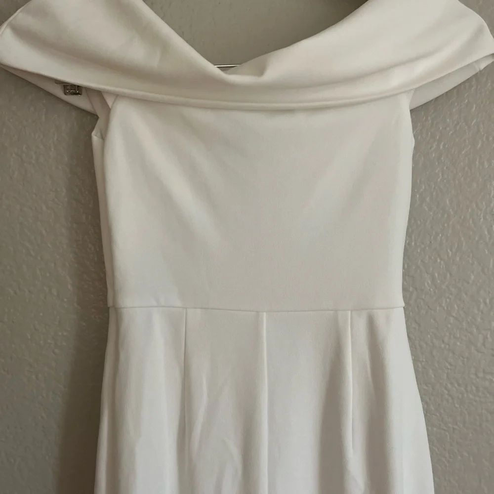 Exceptional Romance White Off-the-Shoulder Mermaid Maxi Dress NWOT_5
